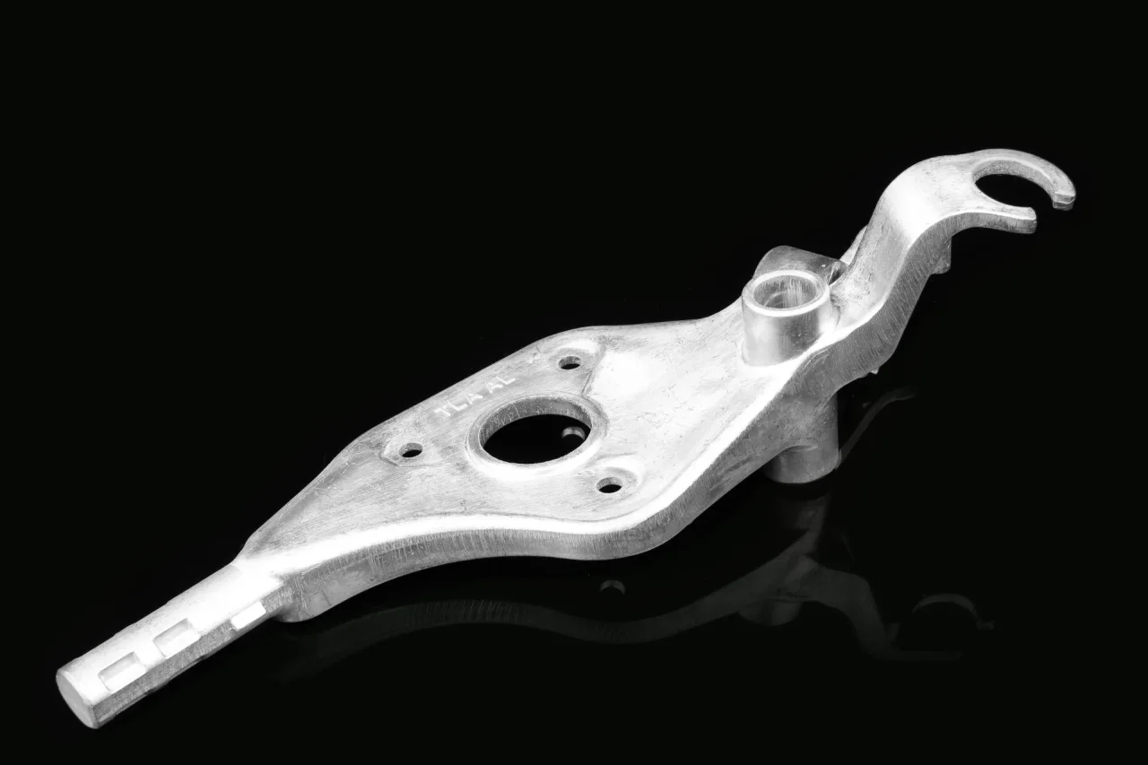 Automotive bracket, view 1 photographed in the ZAODA manufacturing facility