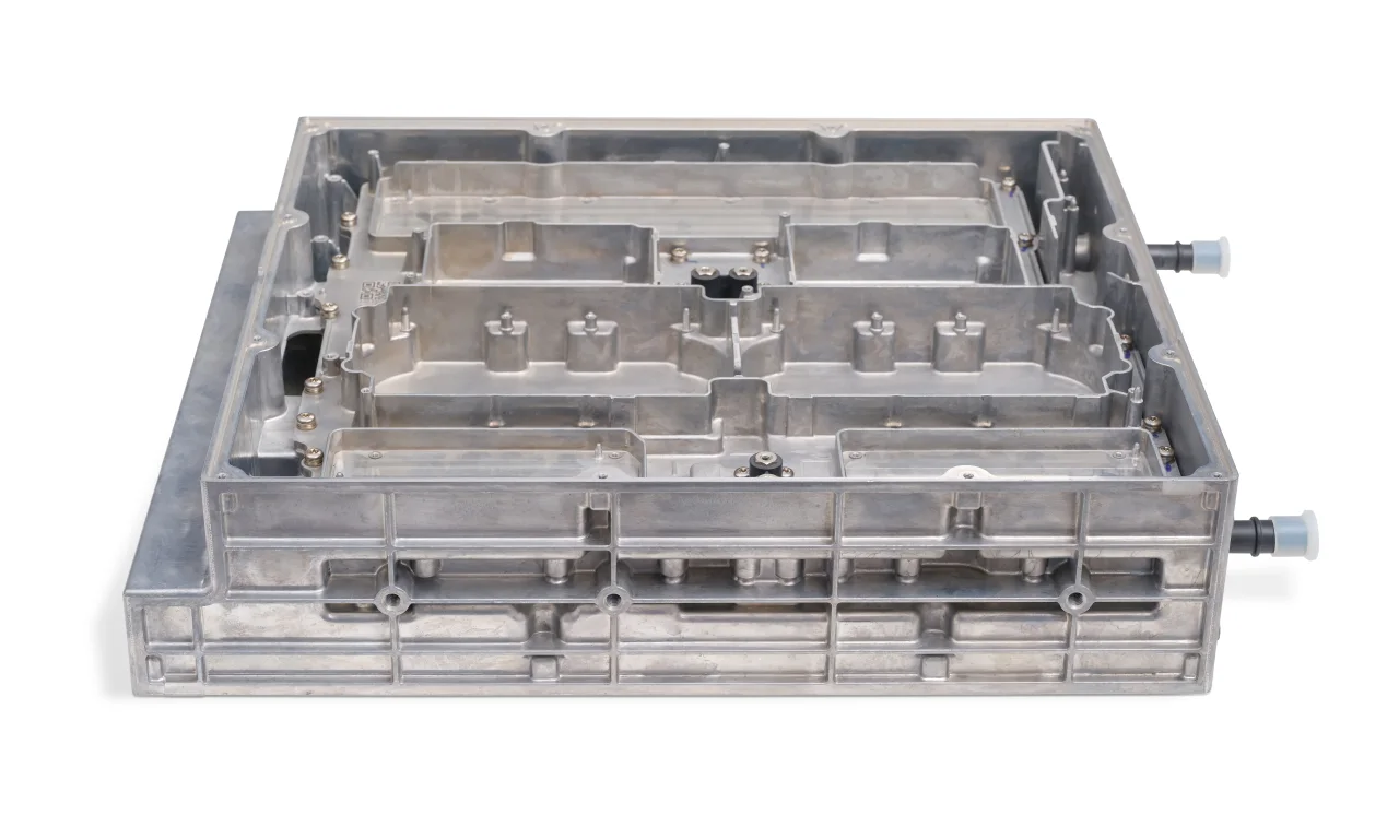 EV charger housing, alternate view photographed in the ZAODA manufacturing facility